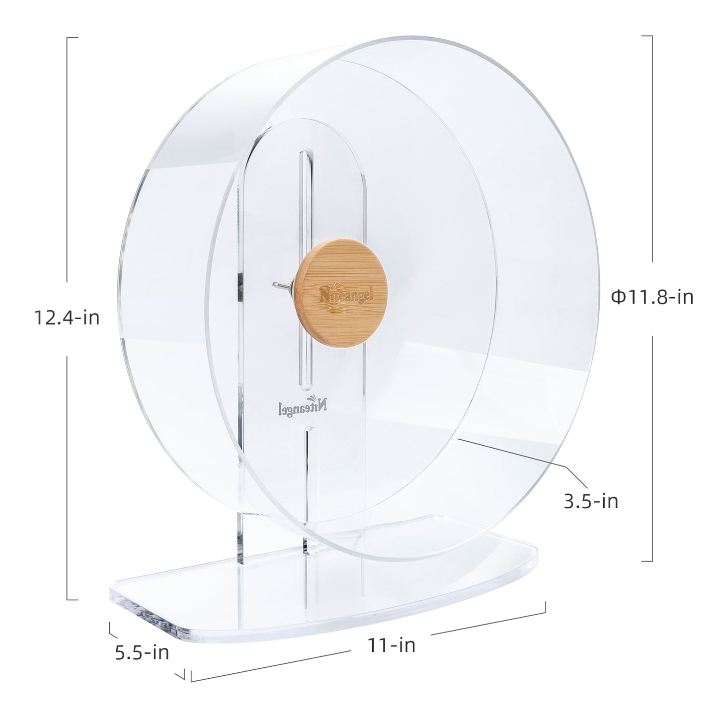 Niteangel Silent Hamster Exercise Wheel: Dual-Bearing Quiet Spinning Acrylic Hamster Running Wheel for Dwarf Hamster Gerbils Mice Degus Or Other Small Animals