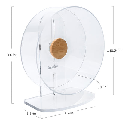 Niteangel Silent Hamster Exercise Wheel: Dual-Bearing Quiet Spinning Acrylic Hamster Running Wheel for Dwarf Hamster Gerbils Mice Degus Or Other Small Animals