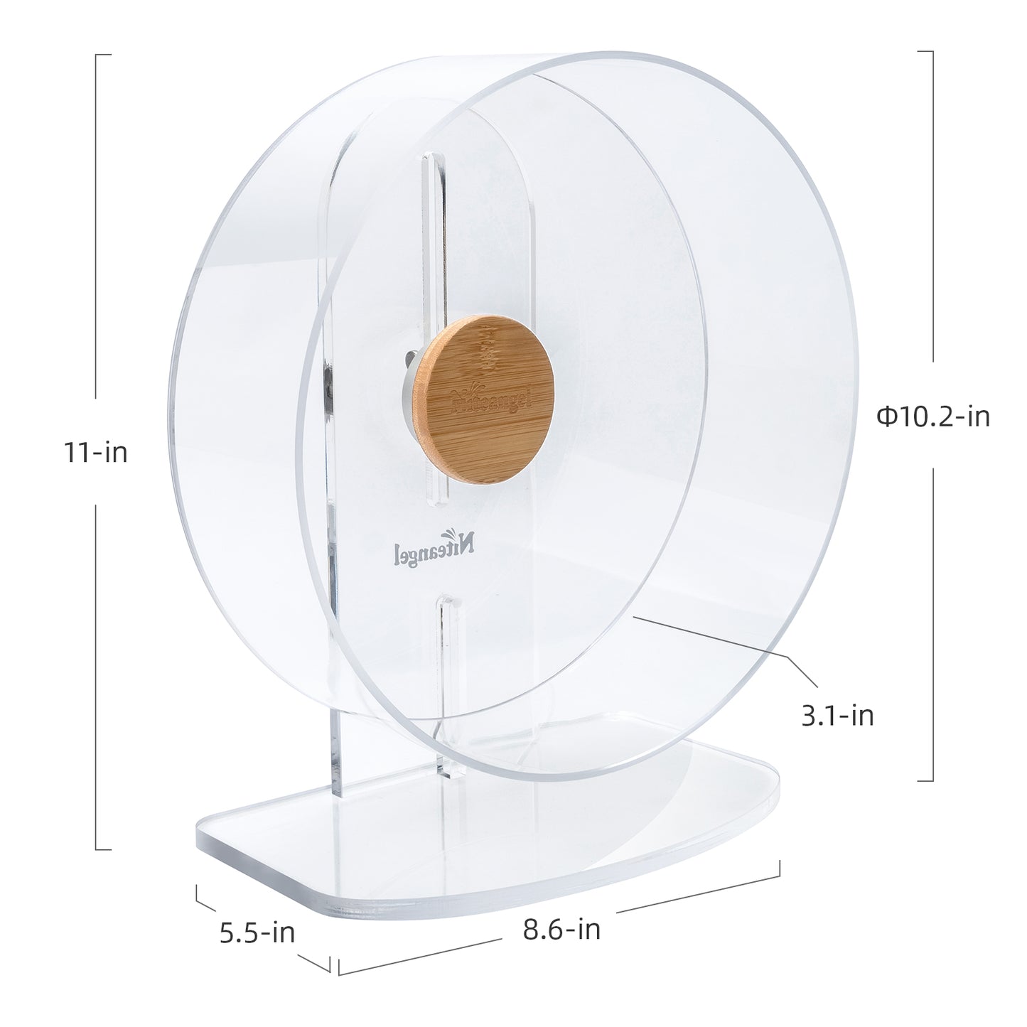 Niteangel Silent Hamster Exercise Wheel: Dual-Bearing Quiet Spinning Acrylic Hamster Running Wheel for Dwarf Hamster Gerbils Mice Degus Or Other Small Animals